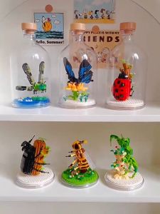 Wise Hawk Block Insect In Transparent Cover Lady Bug Butterfly Gift Decoration Building Brick Toy Boy Girl 昆虫系列