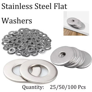 25-100PCS 304 Flat Washer M2 M2.5 M3 M4 M5 M6 304 Stainlesss Steel Washers Plain Washer Gaskets Spacer Shim