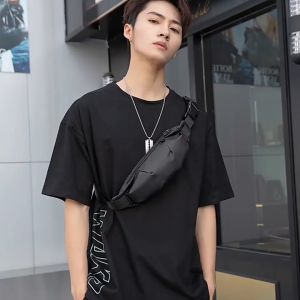 Waist Pouch Pack Crossbody Bag Casual Men Chest Sling Shoulder Or Waist Belt Bag Water Resistance Nylon Outdoor Travel