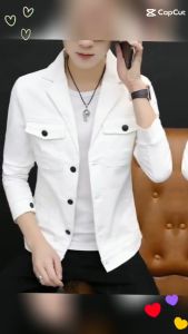 Áo khoác nam áo khoác cổ vest nam chất kaki cực đẹp đã ra mắt 2 bản đen và trắng tiện lợi và lịch lãm - T6