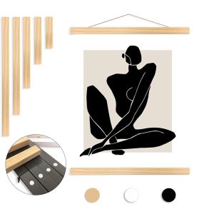 Pine Magnetic Poster Hanging Scroll Hanger Natural Photo Frame Hanger Picture Frame Picture Frame Canvas Wall Art Craft Rack Art Hanger
