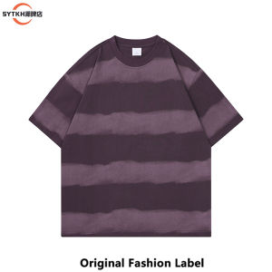 เสื้อยืดคอกลมแขนสั้นผ้าฝ้ายสไตล์อเมริกันสตรีท ทรงหลวม ระบายอากาศได้ดี สำหรับผู้ชาย ฤดูร้อน 2025 แฟชั่น