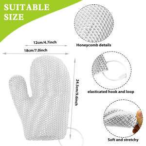 Exfoliating shower glove with colorful honeycomb weave and TPU high elasticity antibacterial material - gentle safe and durable