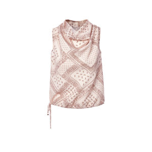 LANCY FROM 25 | Retro Elegant Commute Sleeveless Shirt with Drape Collar