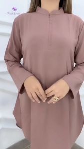 Tunik Wanita Terbaru Simpel Modern Bahan Wollycreape Premium Resleting Busui