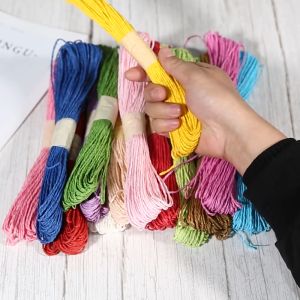 เชือกกระดาษ/เชือกกระดาษทำด้วยมือ/เชือกกระดาษถักคู่สีสันสดใส/มี 15 สีให้เลือก/วัสดุสำหรับงานทำศิลปะ/อุุปกรณ์ศิลปะ/สำหรับDIY ที่สร้างสรรค์/พร้อมจัดส่ง