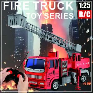 Aerial Ladder Fire Truck Battery Engineering Model Remote Control Car Kids Boy Gift Educational Toy