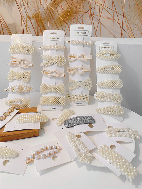 Pearl Side Hair Clip Women's Fashion Hair Accessories Korean Style Pink Empress Fresh out New 2025 Spring Summer Side Hair Clip
