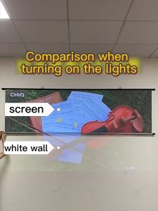 AUN【Fearless of sunlight】8K HD metal anti-light projector screen pull down roll up white screen for projector screen with stand wide 100 inch big projector screen for outdoor
