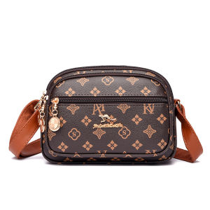 Leather Crossbody Bag for Middle-Aged Women Wedding Fashion Soft Leather Multi-Layer Matron Bag Casual Simple Style Polyester Lining