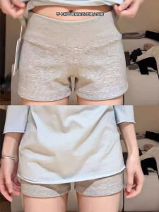 Gray Sports Shorts Womens High Waist Flattering for plus Size Pear Shaped Hot Pants Commute Style Korean Version Straight Leg