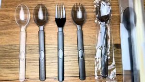 100Pcs Disposable Spork Plastic Fork Spoon Individually Packed Disposable Sfork