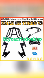 ODADA Yamaha Nmax 155 Turbo V3 Top Box Bracket Tail Moto Box Grab Bar Bracket Motorcycle Accessories (Black)