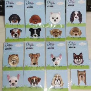 Miếng Vá Hình Đầu Chó Dễ Thương Chất Lượng Cao Thêu Tinh Xảo Dùng Trang Trí Quần Áo Ba Lô Chất Liệu Rayon Thân Thiện Với Môi Trường