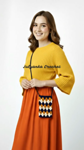 COD) Tas HP Wanita Sling Bag Model Slempang / Tas Rajut tempat Hp