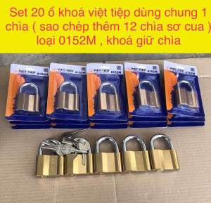 Combo 20 ổ khoá việt tiệp dùng chung 1 chìa ( sao chép thêm 12 chìa sơ cua ) loại 0152M khoá giữ chìa
