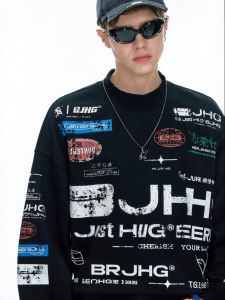 BJHG | Áo Hoodie Da Dày Ấm Áp Cổ Tròn Rộng
