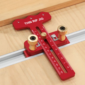 Thin Rip Table Saw Jig - 3 Pulleys Thin Rip Jig for Making Repetitive Narrow Strip Cuts Table Saw Guide Fits for 19 and 30 Slot