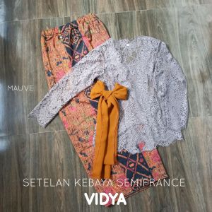 Kebaya Brokat Semifrance metalik glossy Vidya Pengantin Pesta Wisuda Modern