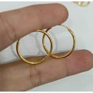 Medanbro Acc-1541 Anting bulat polos titanium Anting simple Diameter 23cm