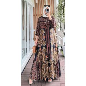 NEW DRESS SHERLY RAYON PREMIUM BEST SELLER DRESS WANITA MUSLIMAH MOTIF TERBARU