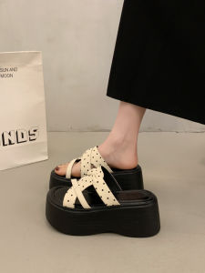 XUJIA | Thick Sole Height Increasing Polka Dot Slipper