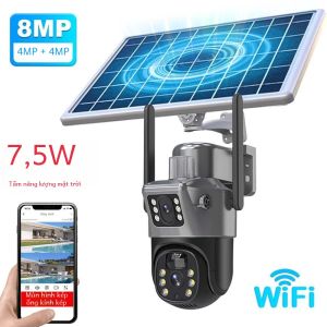 Camera IP Không Dây Năng Lượng Mặt Trời 8MP 4K Hỗ Trợ Thẻ SIM Xoay Chiều PTZ Giám Sát WiFi CCTV Với Tính Năng Tự Động Theo Dõi Và Đàm Thoại Hai Chiều Cho An Ninh Ngoài Trời