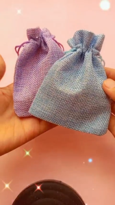 10 Túi vải bố thô có dây rút nhiều màu sắc kích thước 9x12cm đựng hoa khô - cà phê - kẹo tết