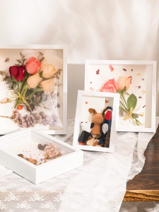 3D Hollow 3cm Depth Wooden Shadow Box Dry Flower Specimen DIY Art Display Frame Birthday Teachers Day Home Decor Gift