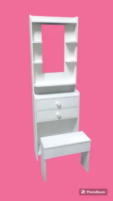 meja rias terpopuler kaca tengah plus kursi /sudah dengan cermin jumbo( bahan import)