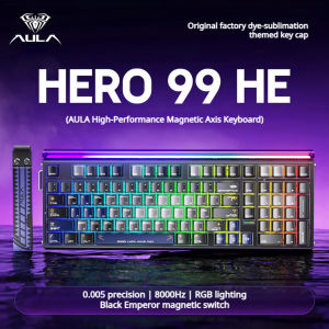 AULA | AULA HERO 99 HE Hot-Swappable Magnetic Switch Keyboard 98% Layout 8K Polling 0.05mm RT RGB Neon Lightbox Wired Gaming Keyboard