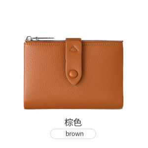 กระเป๋าสตางค์ทรงสี่เหลี่ยมสั้นสำหรับผู้หญิง กระเป๋าใส่บัตรแบบมีซิป กระเป๋าใส่เหรียญแบบพกพาสะดวก กระเป๋าสตางค์แบบหนัง PU สีสันสดใส