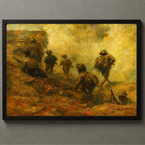 Tranh Nghệ thuật "Tấn Công Cứ Điểm Ở Điện Biên Phủ" VIETSMART ART - Acrylic 45 x 60cm