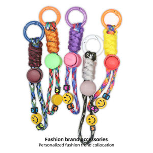 Handwoven Colorful Hanging Rope Trendy Brand Dopaamine Pendant Short Style Jeans Backpack Decoration Rope Buckle Home Fabric