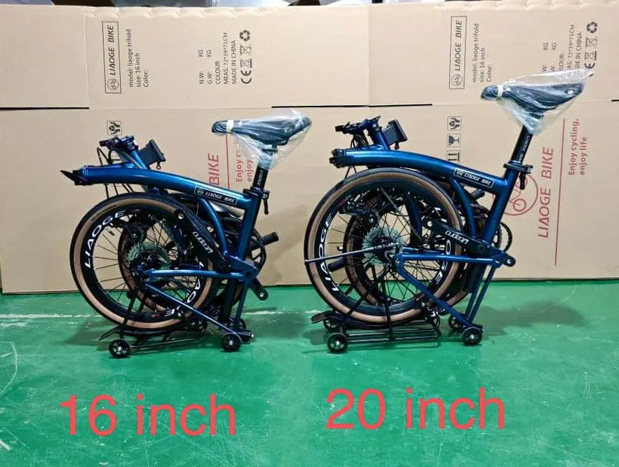 Liaoge888 20 inch trifold bike bicycle rim brake 9 speed folding