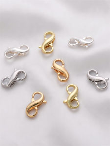 Handmade DIY 18K Gold Plated Color Retention Spring Clasp Lobster Clasp Bracelet Necklace Pearl Accessories Material