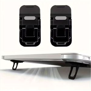 S128 - 2 Pcs Aluminium Full Besi Dudukan Laptop Holder Portable Universal Dapat Dilipat Dan Tahan Panas Laptop Macbook Phone Tablet Keyboard