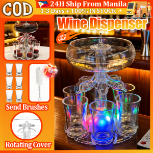 Multi-Color Lamp Wine Dispenser With 6 Glasses and Free Brush Liquor Dispenser Wine Whisky Beer Dispenser Wine Liquor Dispenser Drink Shot Dispenser For Christmas Wedding Birthday Party