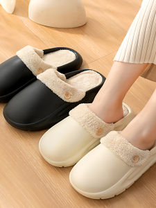 Dép Bông Mùa Đông Cho Cặp Đôi Dép Cotton Dày Ấm Áp Trong Nhà Dép EVA Thoải Mái Chống Trượt Chất Liệu Lông Ngắn