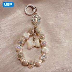 High-End Creative Crystal Pearl Mobile Phone Chain Cloud Shape Key Ring Short Style Unique Design Fashionable Womens Accessory