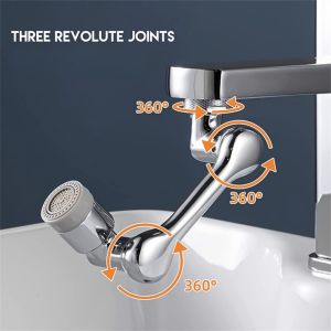 1080° Rotation Faucet Extender Sprayer Head 2 Mode ABS Plastic Splash Proof Kitchen Bathroom Tap Water Saving Aerator Nozzle