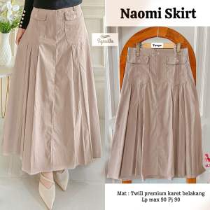 [[ New Arrival ]] Naomi Skirt  Cargo Kantong Depan - Rok Katun Twill Premium Model Terbaru - Rok Cargo Wanita Polos Bahan Tebal Korean Style Model Kekinian - Bawahan Wanita Wiru