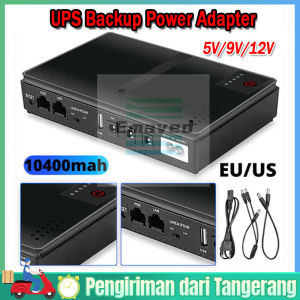 Uninterruptible Power Supply UPS Router Backup Power 10400mAh 5-12V DC1018P Router Optical Modem Built in Adapter Backup Power - Black
