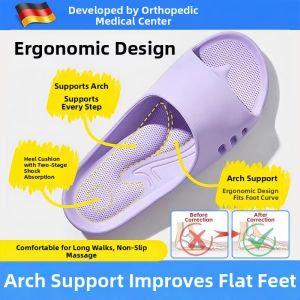 Arch Support Slippers Flat Foot External Flip Correction EVA Anti-Slip Comfortable Summer Shoes Odor Control Women Casual Home Slippers