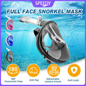 Full Face Snorkeling Diving Mask Set Swimming Goggles Anti Leak Easy Breathing Snorkel Adult