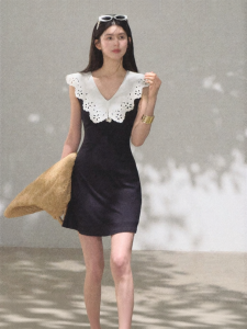 OAKMOO | Đầm Hè Phong Cách Resort Không Tay Hở Lưng Cao Đến eo Thon Gọn Cotton Cho Phụ Nữ