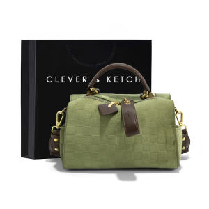 Clever&Ketch Boston Bag Womens Handbag Versatile Soft Handle British Style Fashionable Pillow Design Quality Texture