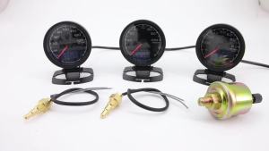 RYSJM | 7 Colors Backlight LCD Racing Gauge Car Oil Press Gauge Universal For 4/6/8 Cylinder 12V Vehicle Oil Pressure Meter