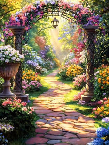 Paper Jigsaw Puzzle 500/1000/1200/2000PCS Garden Flowers Landscape Scenery DIY Craft Hobby Wall Decor Gift