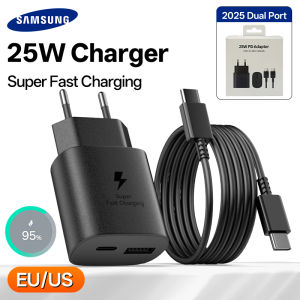 Original Samsung 25w Charger Type C Super Fast Charge Adapter Galaxy S25 S24 S23 S20 S21 S22 Plus A17 A54 A34 Z Flip Fold 7 5 6